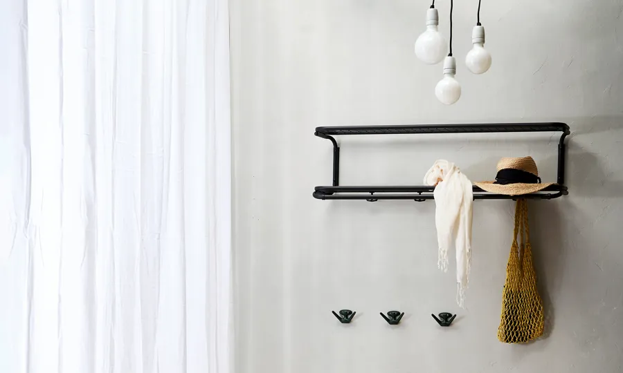 The Classic hat rack and the Mama hook in black